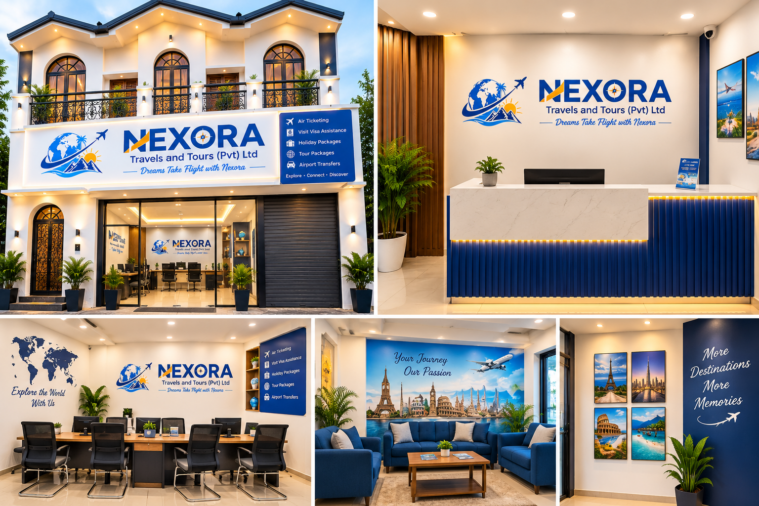 NEXORA Travels Dehiwala Office Facade and Interior